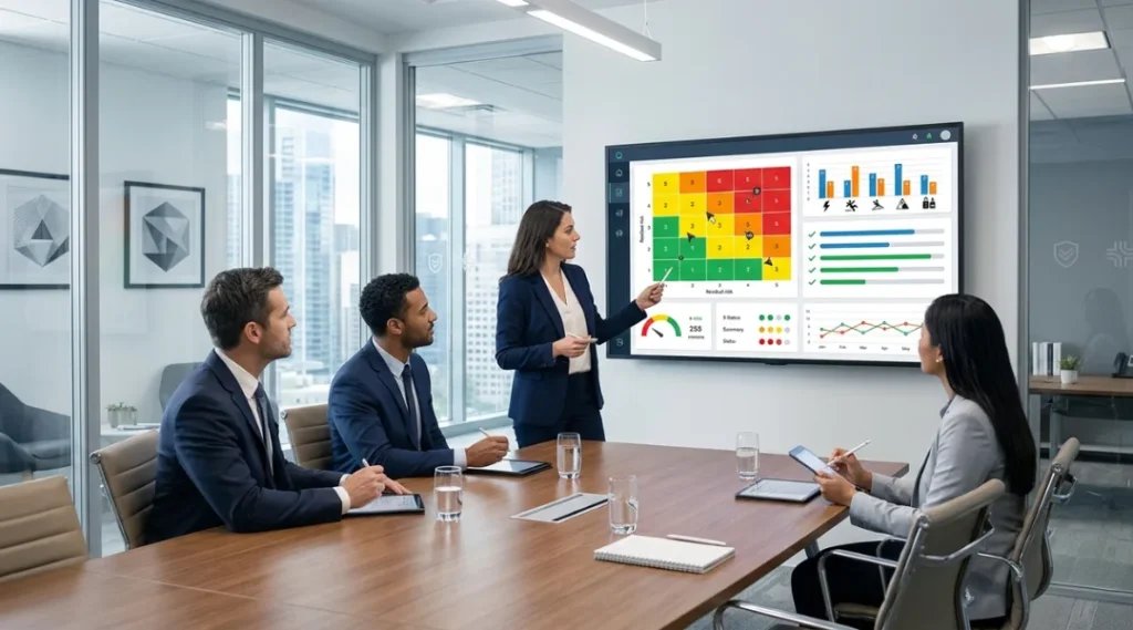 residual risk review using a risk matrix